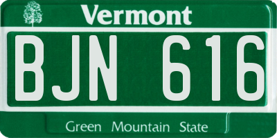VT license plate BJN616