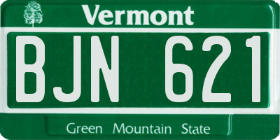 VT license plate BJN621