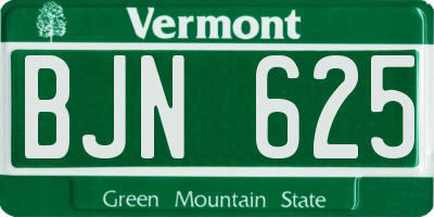 VT license plate BJN625