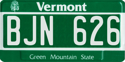 VT license plate BJN626