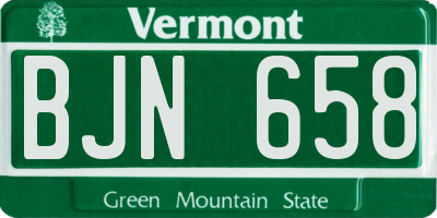 VT license plate BJN658