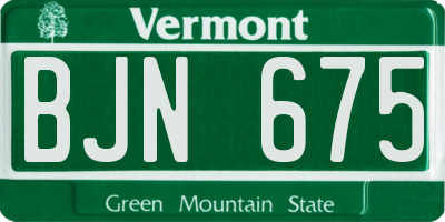 VT license plate BJN675