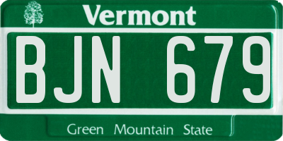 VT license plate BJN679