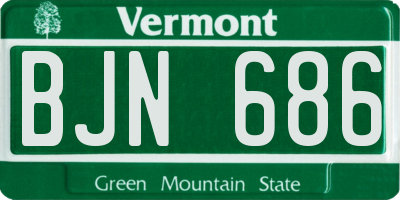 VT license plate BJN686