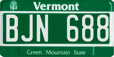 VT license plate BJN688