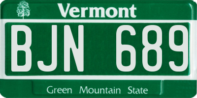 VT license plate BJN689