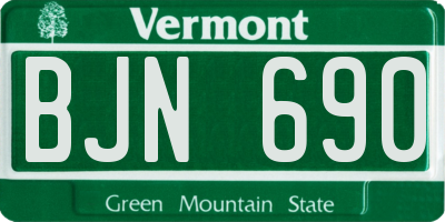 VT license plate BJN690