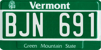VT license plate BJN691