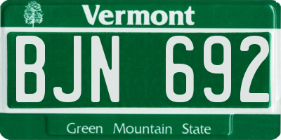 VT license plate BJN692