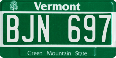 VT license plate BJN697
