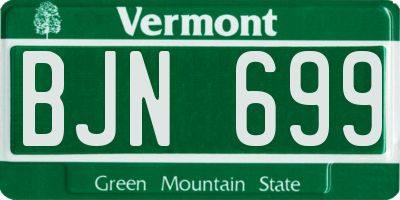 VT license plate BJN699
