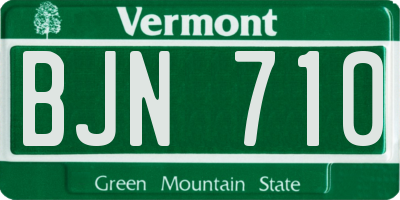 VT license plate BJN710
