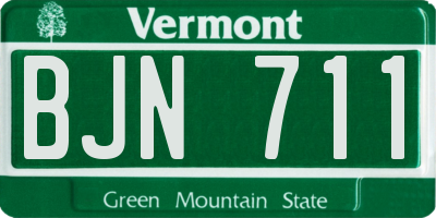 VT license plate BJN711