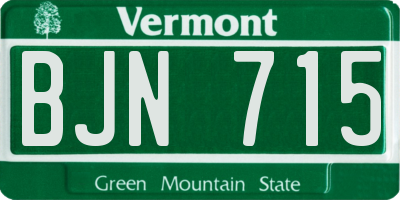 VT license plate BJN715