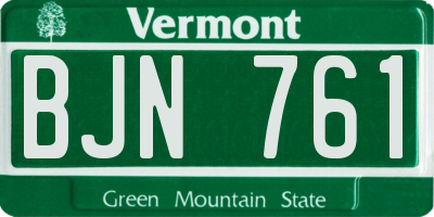 VT license plate BJN761