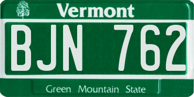VT license plate BJN762