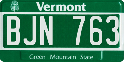 VT license plate BJN763
