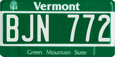 VT license plate BJN772