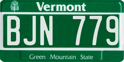 VT license plate BJN779
