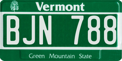 VT license plate BJN788