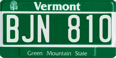 VT license plate BJN810
