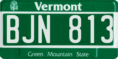 VT license plate BJN813
