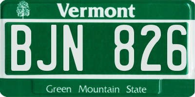 VT license plate BJN826