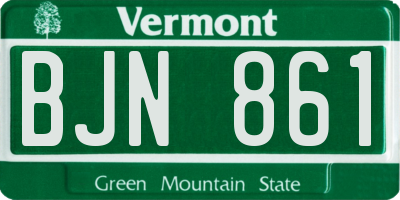 VT license plate BJN861