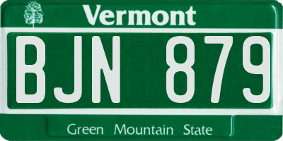 VT license plate BJN879