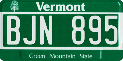 VT license plate BJN895