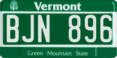 VT license plate BJN896