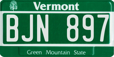 VT license plate BJN897
