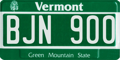 VT license plate BJN900