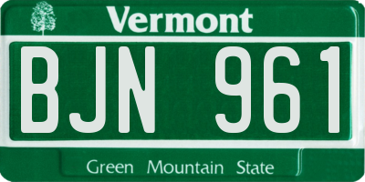 VT license plate BJN961
