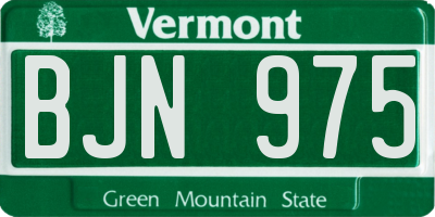 VT license plate BJN975