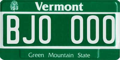 VT license plate BJO000