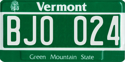 VT license plate BJO024