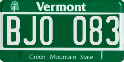 VT license plate BJO083