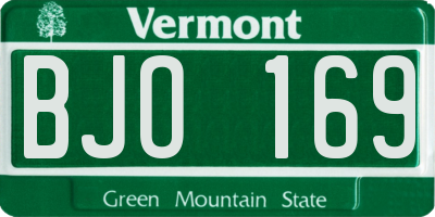 VT license plate BJO169