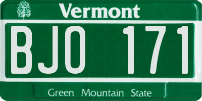 VT license plate BJO171