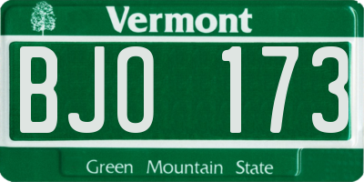 VT license plate BJO173