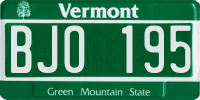 VT license plate BJO195