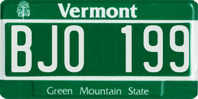 VT license plate BJO199