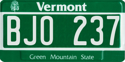 VT license plate BJO237