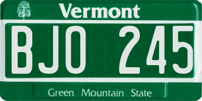 VT license plate BJO245