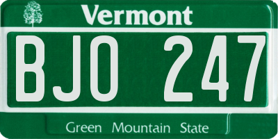 VT license plate BJO247