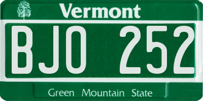 VT license plate BJO252