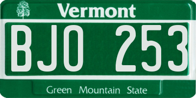 VT license plate BJO253