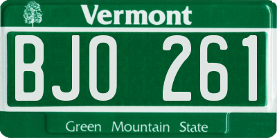 VT license plate BJO261