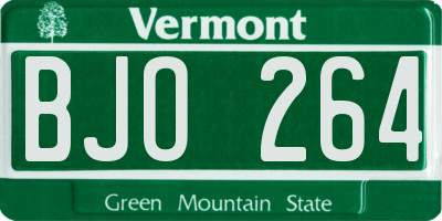 VT license plate BJO264